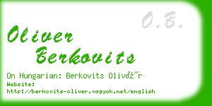 oliver berkovits business card